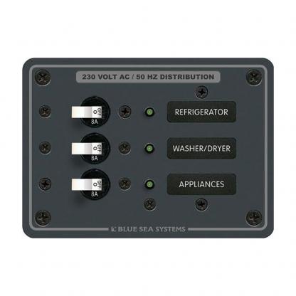Blue Sea 8158 AC 3 Position 230V (European) Breaker Panal