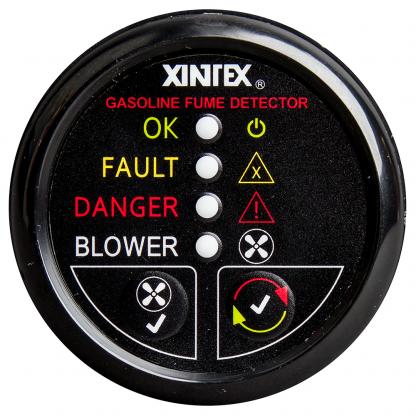 Fireboy-Xintex Gasoline Fume Detector w/Blower Control - Black Bezel - 12V