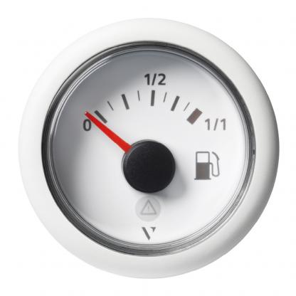 Veratron 52mm (2-1/16") ViewLine Fuel Tank Level Gauge - 0 to 1/1 - White Dial & Round Bezel