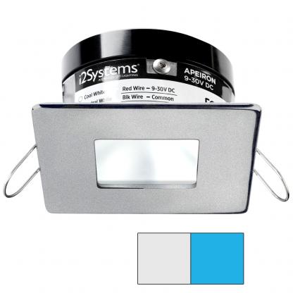 i2Systems Apeiron PRO A503 - 3W Spring Mount Light - Square/Square - Cool White & Blue - Brushed Nickel Finish