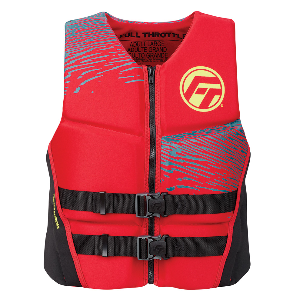 Full Throttle Men's Rapid-Dry Flex-Back Life Jacket - M - Red/Black Full Throttle Men's Rapid-Dry Flex-Back Life Jacket - M - Red/Black
