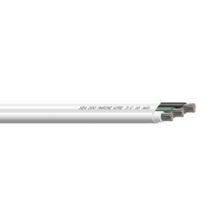 Sea-Dog 10/3 AWG Flat Triplex Wire - White/Green/Black - 100'
