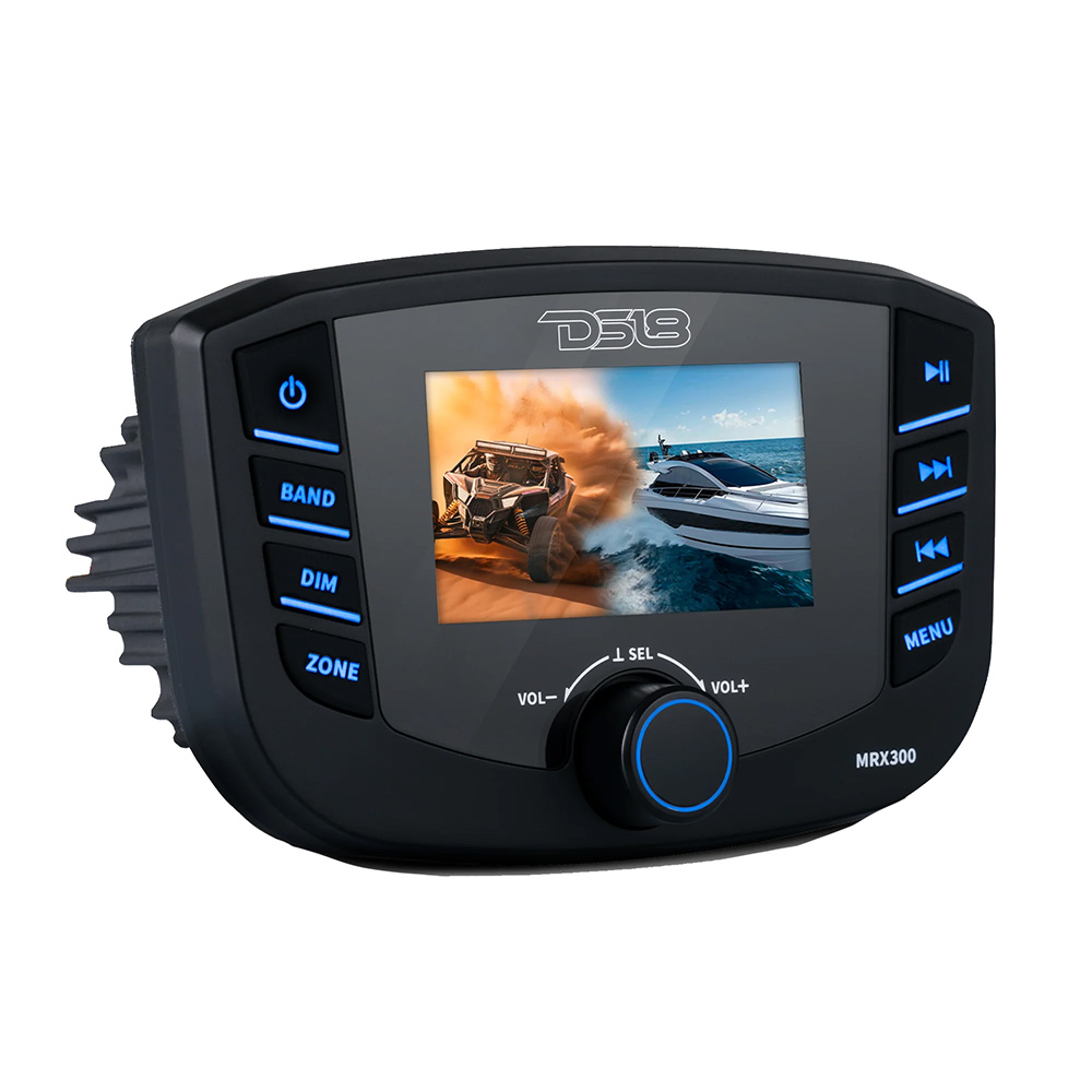DS18 Marine Headunit TFT Screen - 3 Zones - 4V Output - Bluetooth - RDS 4x50 Watts DS18 Marine Headunit TFT Screen - 3 Zones - 4V Output - Bluetooth - RDS 4x50 Watts