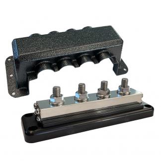 Victron Busbar 600A 4P & Cover 4X 3/8" Plus 4X M8 Terminals