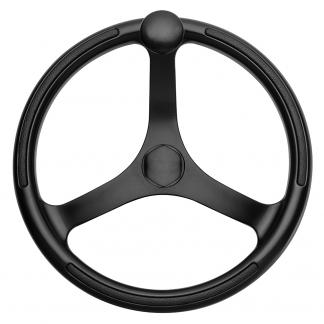 Schmitt & Ongaro Primus Wheel 13.5" Black 3/4" Tapered Shaft w/Knob Finger Grips - Black Powder Coat