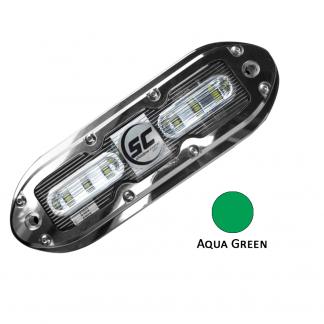 Shadow-Caster SCM-6 LED Underwater Light w/20' Cable - 316 SS Housing - Aqua Green