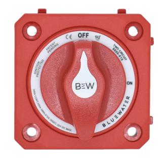 Bluewater On/Off 4 Post Dual Circuit Battery Switch w/o Base - Panel Mount - Red