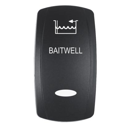 Pacer Actuator - 'BAITWELL' f/V Series Contura Switches - Black - Laser Etched (Top/Bottom Light)