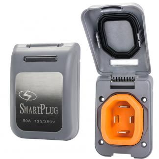 SmartPlug 50 AMP Male Non-Metallic Inlet Cover - Grey