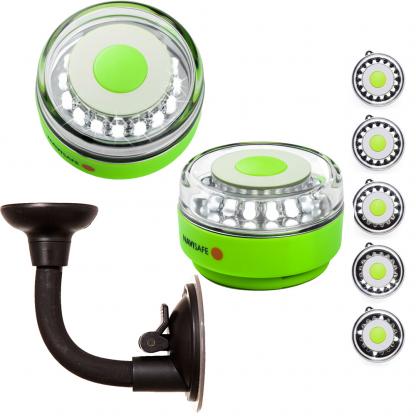 Navisafe Portable Navilight 360° 2NM Rescue - Glow In The Dark - Green w/Bendable Suction Cup Mount