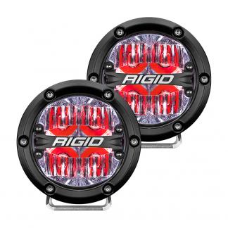 RIGID Industries 360-Series 4" LED Off-Road Fog Light Drive Beam w/Red Backlight - Black Housing