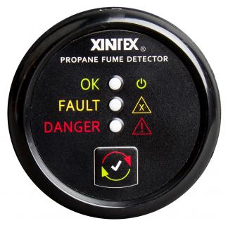 Fireboy-Xintex Propane Fume Detector w/Plastic Sensor - No Solenoid Valve - Black Bezel Display