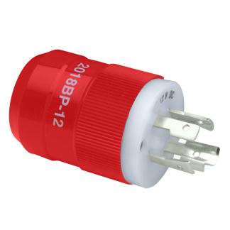 Marinco 2018BP-12 Locking Charger Plug (Male) - Red