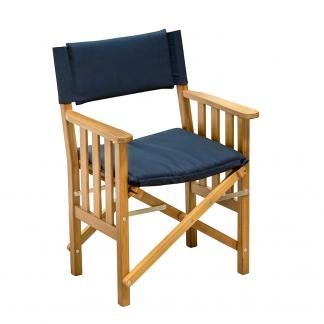 Whitecap Director's Chair II w/Navy Cushion - Teak