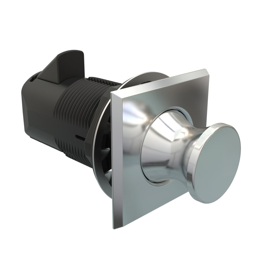 Southco Point Push-to-Close Latch, Square Housing, Chrome Housing, Chrome Knob Southco Point Push-to-Close Latch, Square Housing, Chrome Housing, Chrome Knob