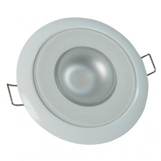 Lumitec Mirage - Flush Mount Down Light - Glass Finish/White Bezel - 2-Color White/Red Dimming