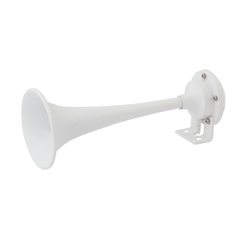 Marinco 10104 White Epoxy Coated Single Trumpet Mini Air Horn