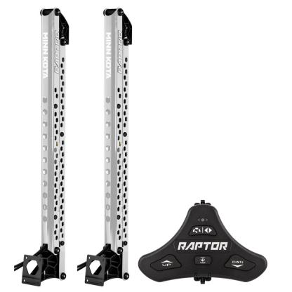 Minn Kota Raptor Bundle Pair - 10' Silver Shallow Water Anchors w/Active Anchoring & Footswitch Included
