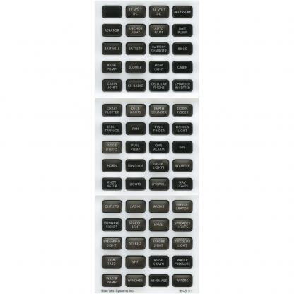 Blue Sea 8214 Black Small Format Label Kit - 60 Labels