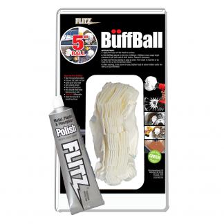 Flitz Buff Ball - Large 5" - White w/1.76oz Tube Flitz Polish