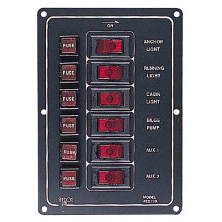 Sea-Dog Aluminum Switch Panel Vertical - 6 Switch