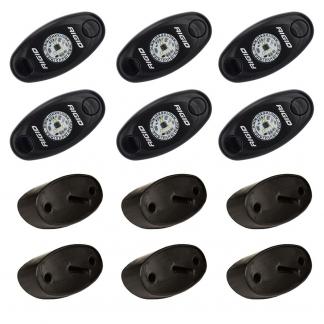 RIGID Industries A-Series Rock Light Kit - 6 Cool White Lights - Black