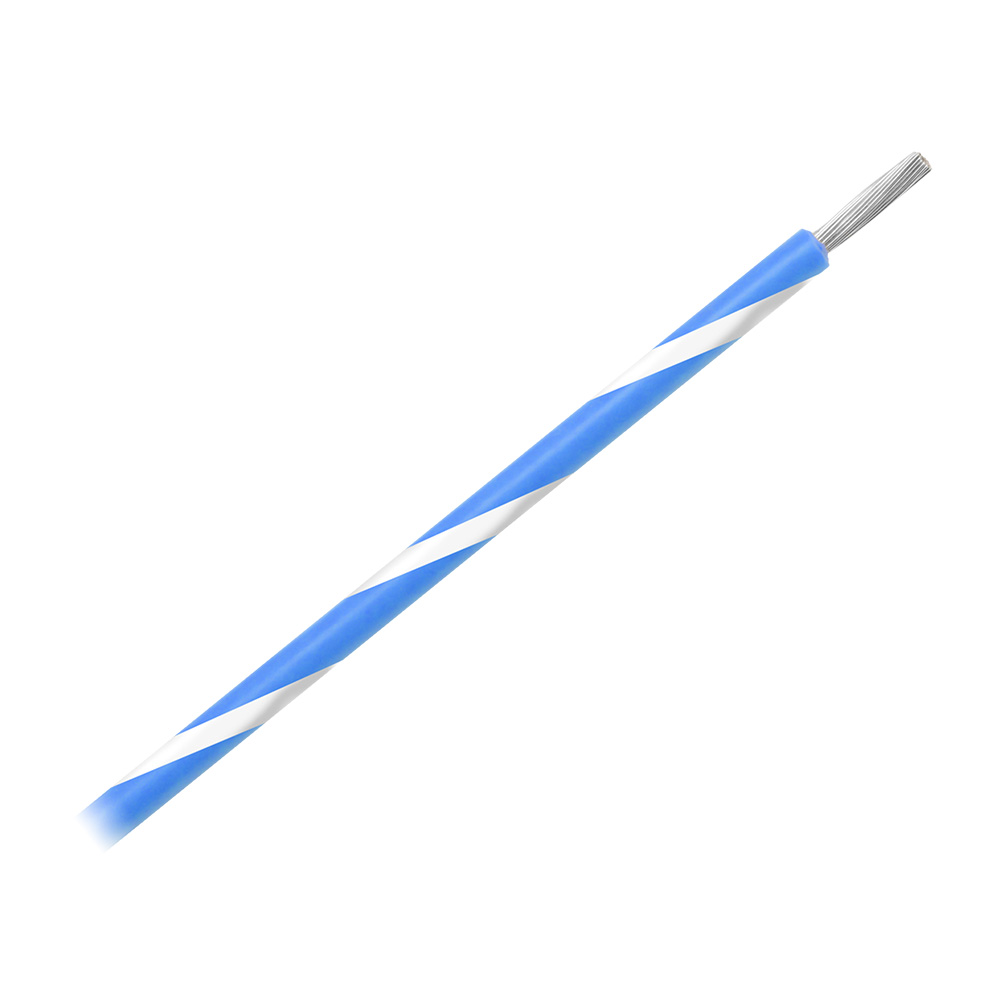 Pacer 14 AWG Gauge Striped Marine Wire 500' Spool - Blue w/White Stripe Pacer 14 AWG Gauge Striped Marine Wire 500' Spool - Blue w/White Stripe