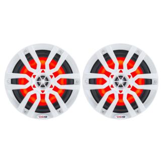 DS18 HYDRO 6.5" 2-Way Marine Speakers w/RGB LED Lights 300W - White