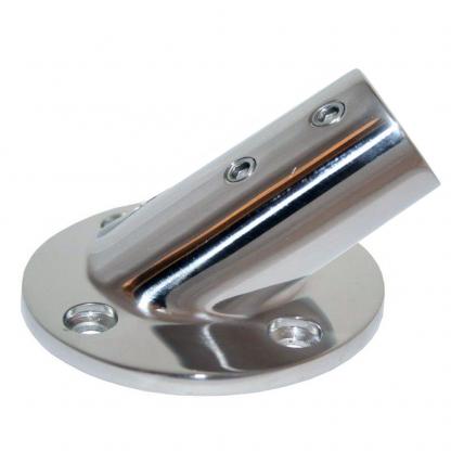 Whitecap 1" O.D. 30° Round Base SS Rail Fitting