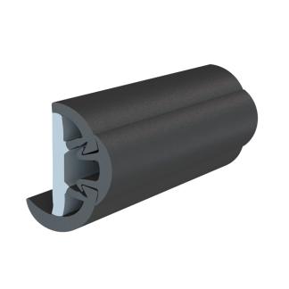 TACO SuproFlex Rub Rail Kit w/Flex Vinyl Overlay Insert - 2"H x 1-1/4"W x 80'L - Black w/Black Insert