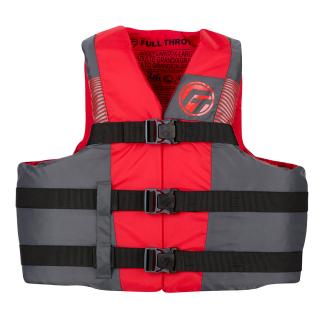 Full Throttle Adult Nylon Life Jacket - S/M - Black/Red