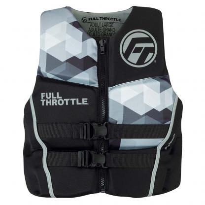 Full Throttle Men's Rapid-Dry Flex-Back Life Jacket - XL - Black/Grey