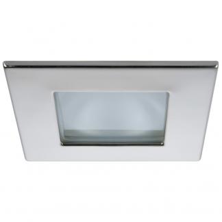 Quick Marina XP Downlight LED - 4W, IP66, Screw Mounted - Square Stainless Bezel, Square Warm White Light