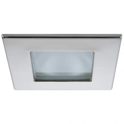 Quick Marina XP Downlight LED - 4W, IP66, Screw Mounted - Square Stainless Bezel, Square Warm White Light