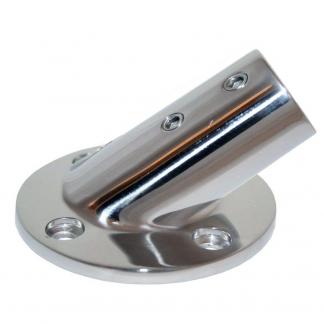 Whitecap ⅞" O.D. 30° Round Base SS Rail Fitting