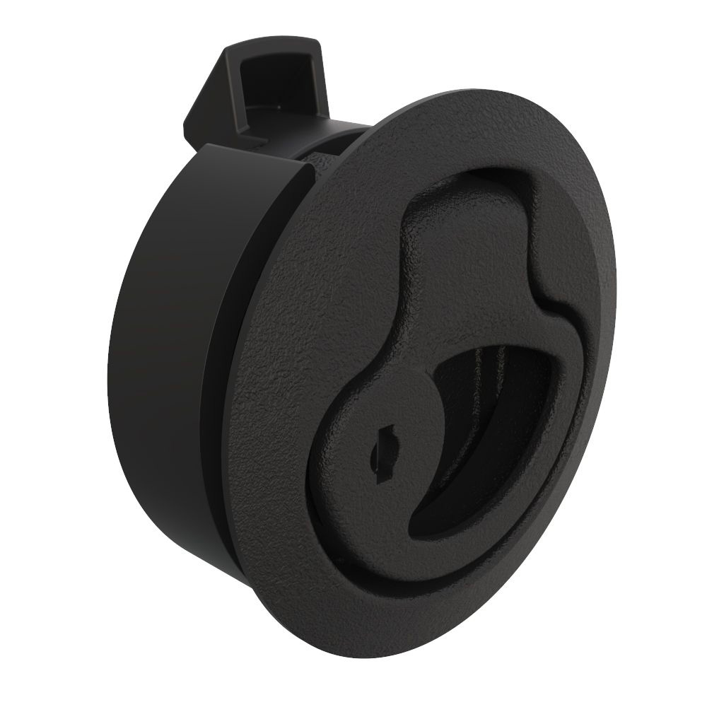 Southco Push-to-Close Latch, Medium Size, Key Locking, 2 - 7mm Grip, Plastic, Natural - Black Southco Push-to-Close Latch, Medium Size, Key Locking, 2 - 7mm Grip, Plastic, Natural - Black