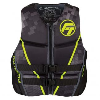 Full Throttle Men's Rapid-Dry Flex-Back Life Jacket - M - Black/Green