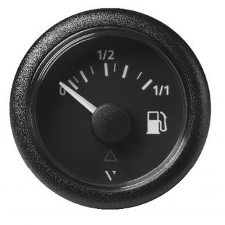 Veratron 52MM (2-1/16") ViewLine Fuel Level Gauge 0-1/1 - 3 to 180 OHM - Black Dial & Round Bezel