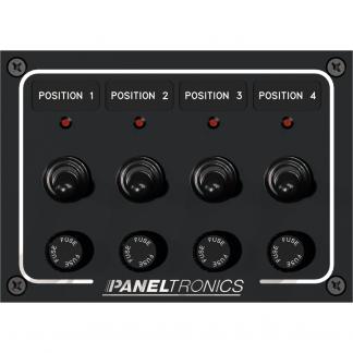 Paneltronics Waterproof Panel - DC 4-Position Toggle Switch & Fuse w/LEDs