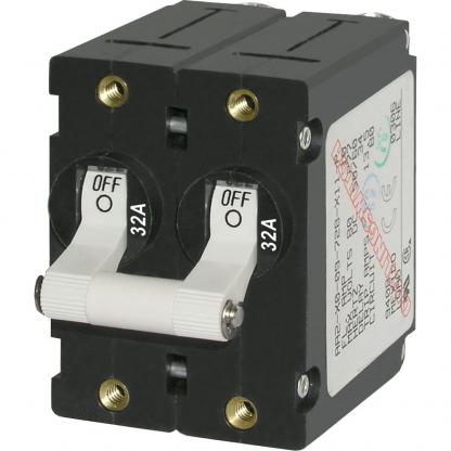 Blue Sea 7295 A-Series Double Pole Toggle - 32A - White