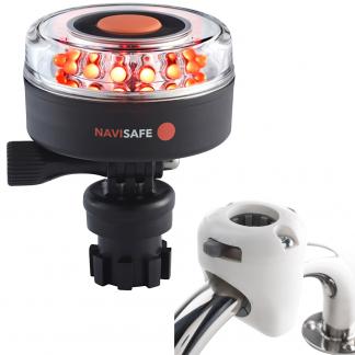 Navisafe Navilight All RED 360° 2NM w/Navimount Base & Rail Mount - White