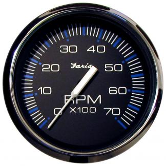 Faria Chesapeake Black 4" Tachometer - 7000 RPM (Gas) (All Outboards)