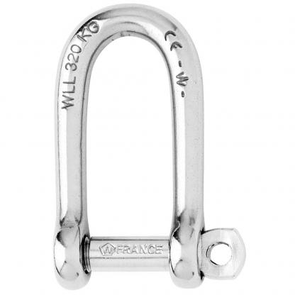 Wichard Self-Locking Long D Shackle - Diameter 6mm - 1/4"