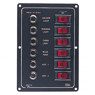 Sea-Dog Aluminum Circuit Breaker Panel - 6 Circuit