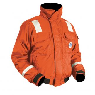 Mustang Classic Flotation Bomber Jacket w/Reflective Tape - Orange - Large