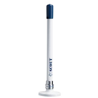 Scout 9" Stubby White VHF Antenna w/Quick Mount Includes 5M RG-58, Mount & Integrated Connector KS-10