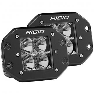 RIGID Industries D-Series PRO Flood Flush Mount Black Light - Pair