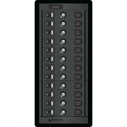 Blue Sea 1461 12 Position Circuit Breaker Panel - 12V - 120A