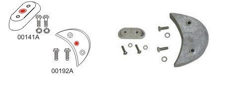 EVINRUDE ALUMINUM ANODE KIT 2PC W/FASTENERS 90-225HP 1985-86 COMPLETE USA MFG PRF 10190A EVI
