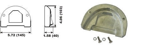 OMC ALUMINUM ANODE FRONT GEAR CASE KIT W/FASTENERS COMPLETE KIT 984513 / 3853818 PRF 00153A